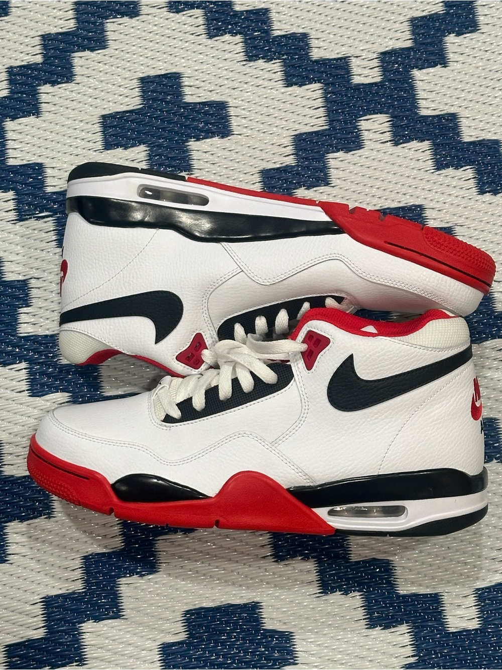 Nike Flight Legacy Red White Black Men Casual Lifestyle Shoes Sneaker Like New